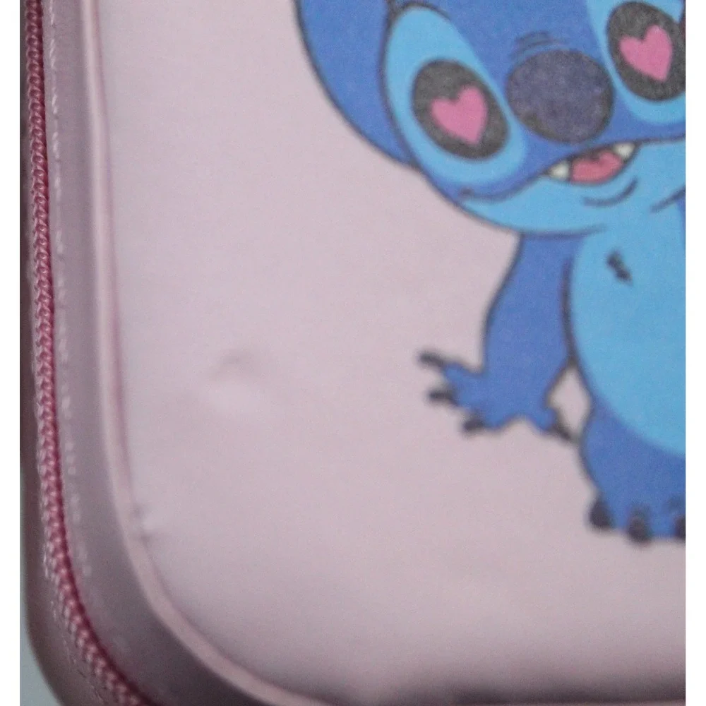Disney Lilo & Stitch Angel Kiss Pink Travel Jewelry Box Case Organizer Zippered